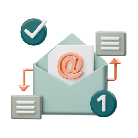 Virtual Assistant. Amber Assists. Email Inbox Management Icon. 